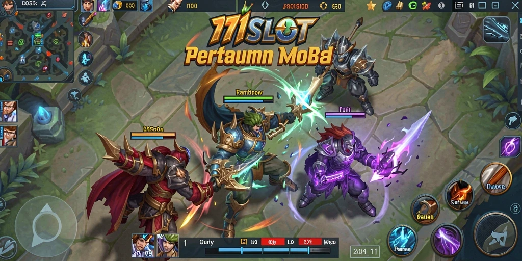 Tampilan aksi mendebarkan dalam pertandingan MOBA di 171SLOT.