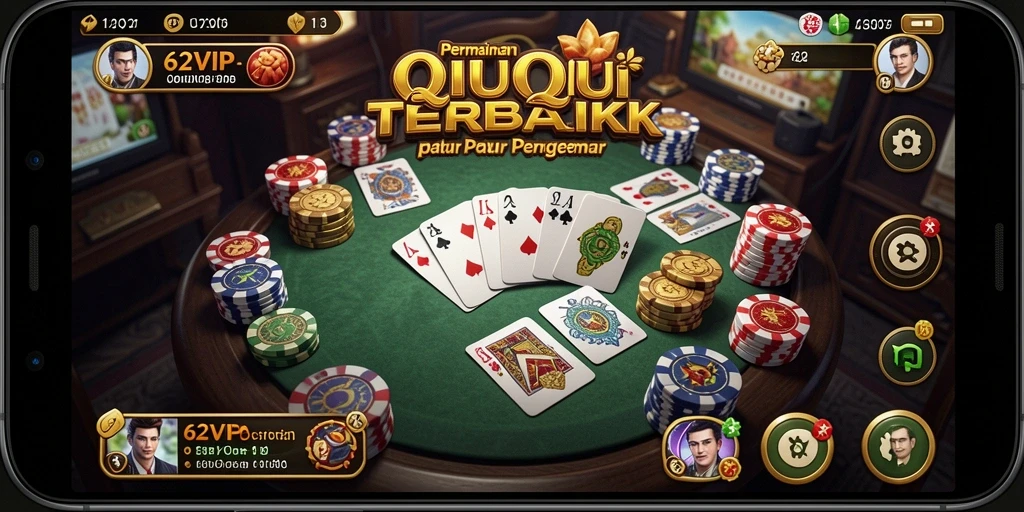 Tampilan gameplay menarik di 62VIP saat bermain QiuQiu.