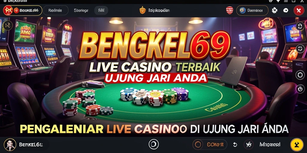 Screenshot gameplay BENGKEL69 menampilkan dealer dan meja kasino secara langsung.