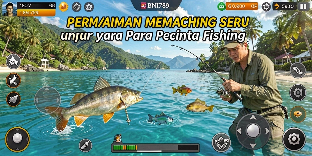 Gameplay BNI789 yang menarik dengan berbagai lokasi memancing.