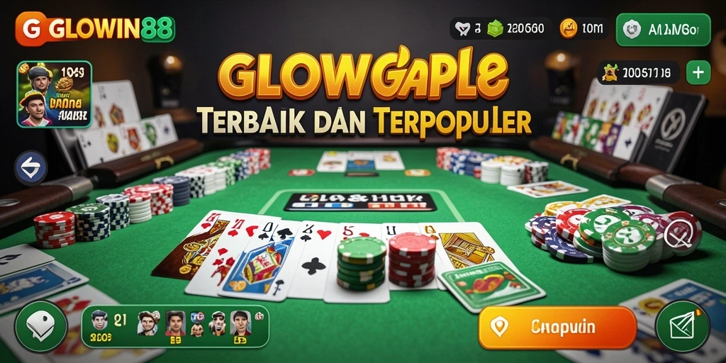 Tampilan gameplay Gaple yang mengasyikkan di GLOWIN88.