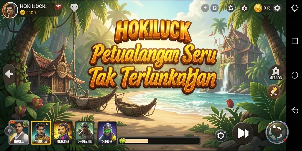 Tangkapan layar gameplay HOKILUCK menampilkan petualangan epik penuh aksi.