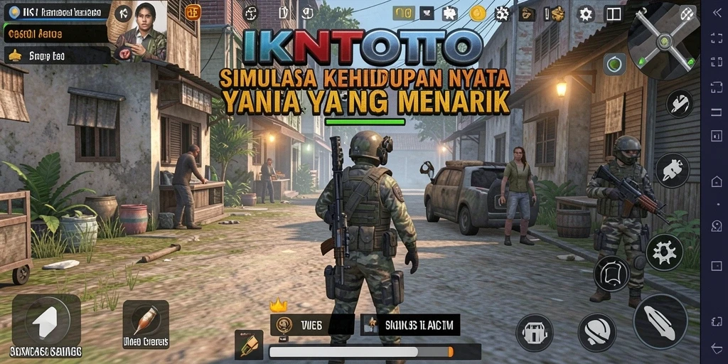 Screenshot gameplay IKNTOTO menampilkan interaksi karakter dalam simulator kehidupan.