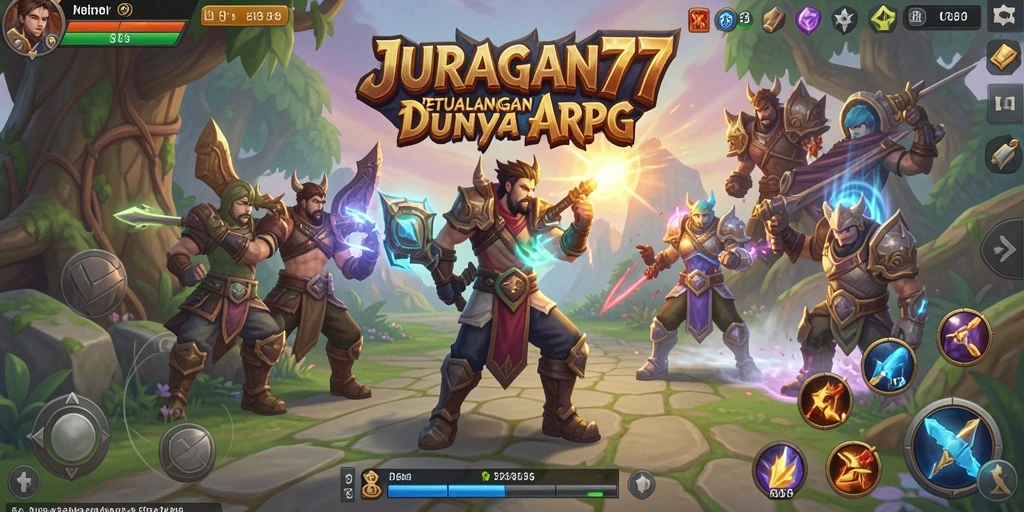 Tampilan gameplay mendebarkan dalam JURAGAN77 yang menunjukkan aksi ARPG.
