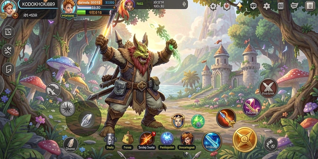 Tampilan gameplay KODOKHOKI889 dengan berbagai petualangan yang seru.