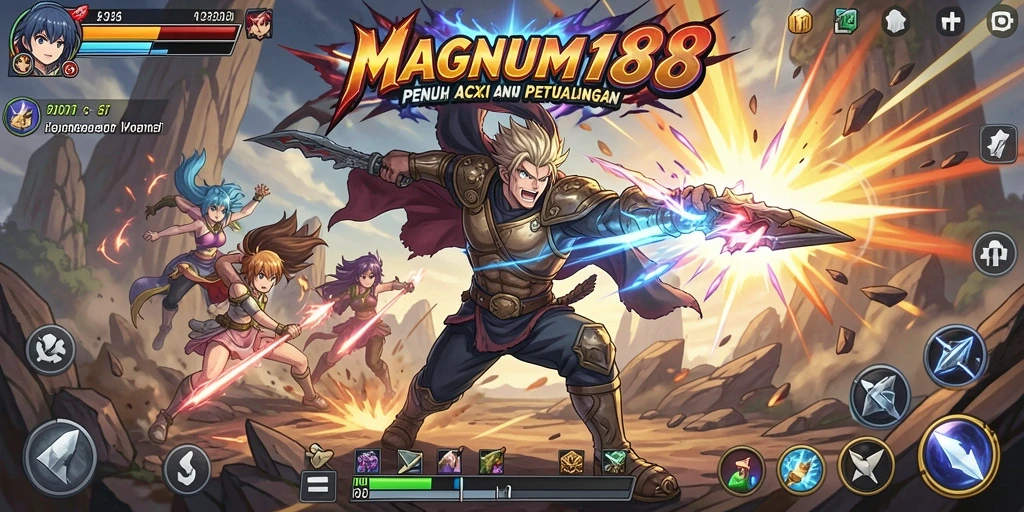 Screenshot gameplay MAGNUM188 menampilkan aksi karakter Anime yang seru.