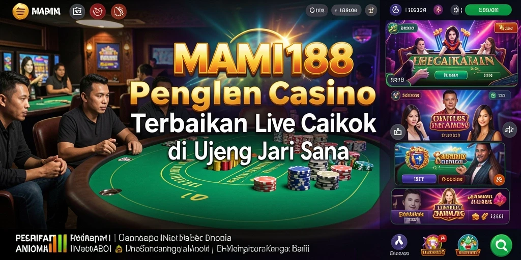 Screenshot gameplay MAMI188 menampilkan dealer langsung dan suasana kasino yang realistis.