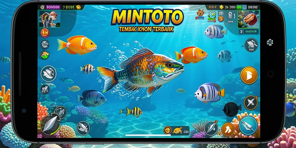 Screenshot MINTOTO dengan gameplay Tembak Ikan yang mengasyikkan.