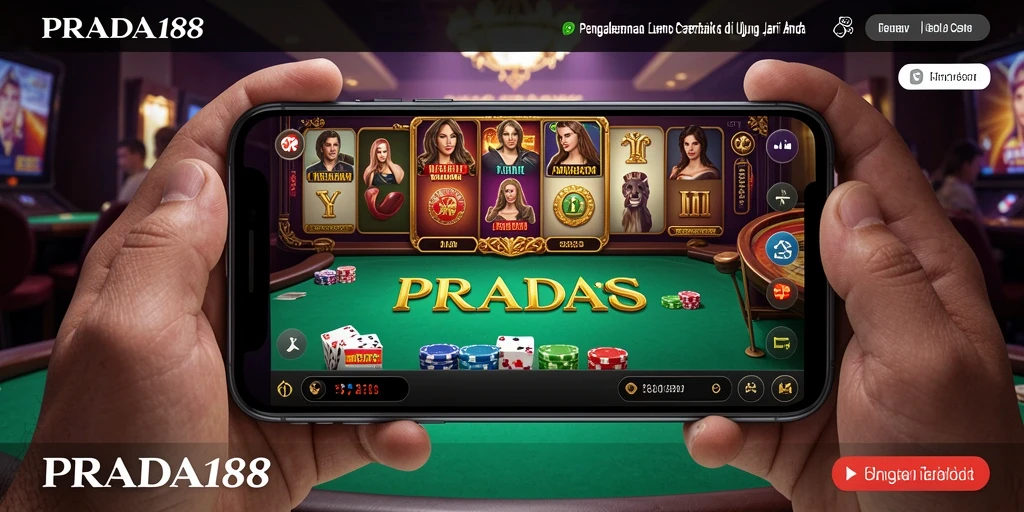 Screenshot gameplay PRADA188 menunjukkan dealer profesional dan suasana kasino yang menarik.