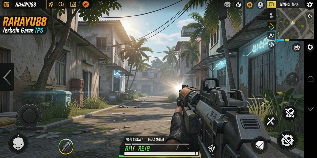 Screenshot gameplay RAHAYU88 yang memperlihatkan aksi pertempuran mendebarkan.
