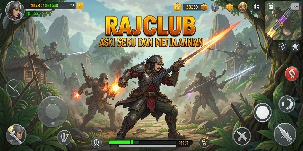 Tangkapan layar gameplay RAJACLUB menampilkan aksi menegangkan dan seru.