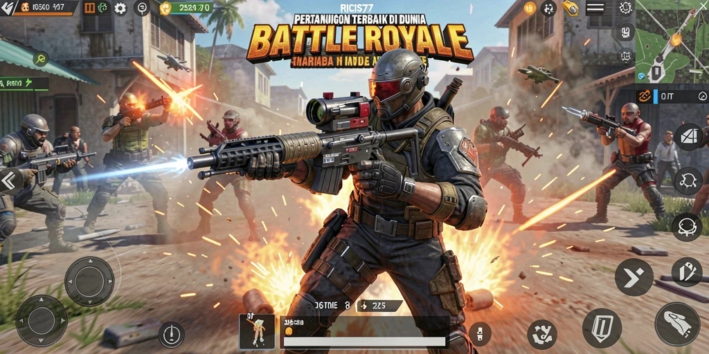 Tampilan gameplay menegangkan di RICIS77 dengan pertempuran seru.
