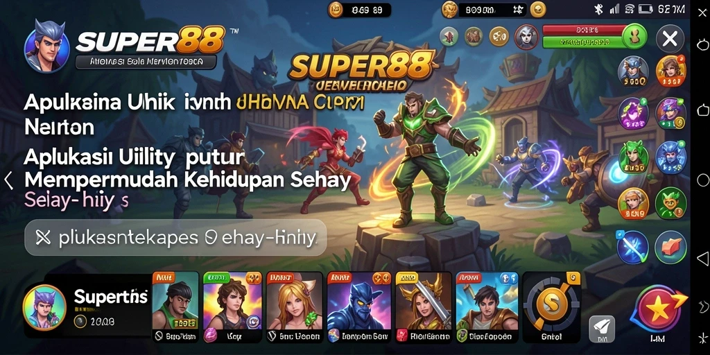 Screenshot utama SUPER88 menampilkan antarmuka aplikasi yang intuitif dan fitur-fitur Utility.