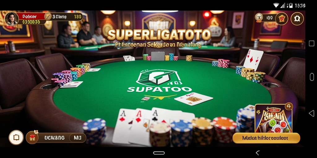 Tampilan gameplay poker yang seru dan interaktif di SUPERLIGATOTO.