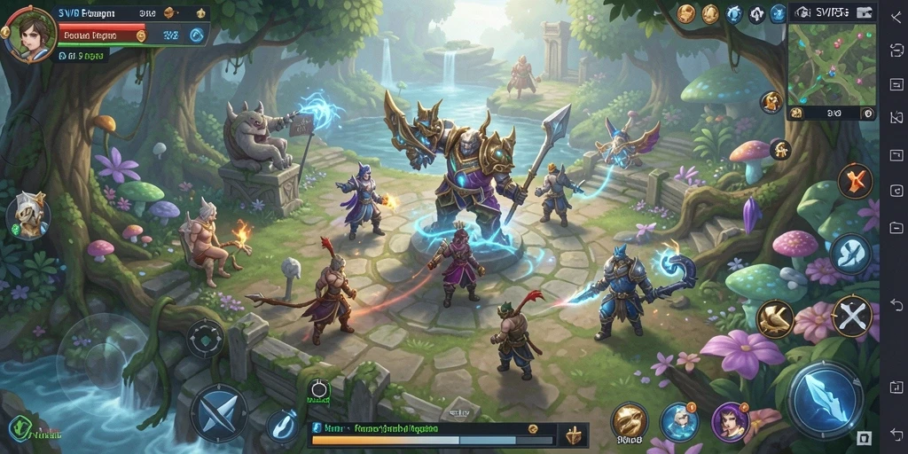 Tampilan gameplay <strong>SVIP5</strong> yang menampilkan pertarungan seru dan dunia fantasi.