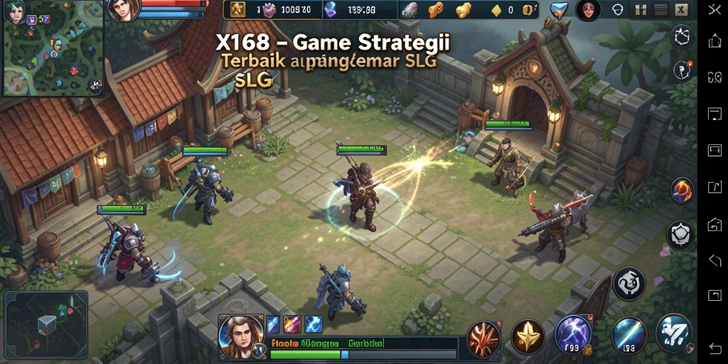 Screenshot gameplay X168 menampilkan momen strategi pertempuran yang intens.